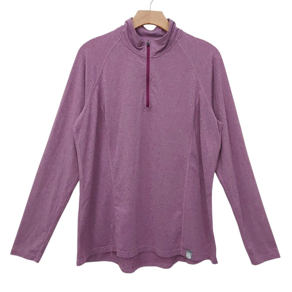 REI Co-Op Base Layer Half-Zip Top Womens XL Purple Activewear Outdoor Hiking